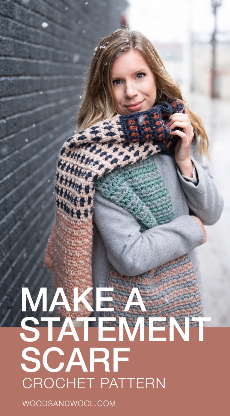 Make a Statement Scarf Crochet Pattern - Woods and Wool
